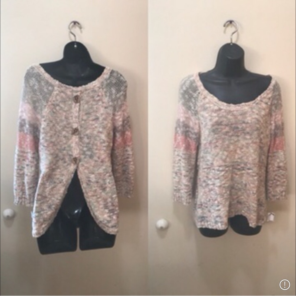 American rag spring knit sweater button back long sleeves M